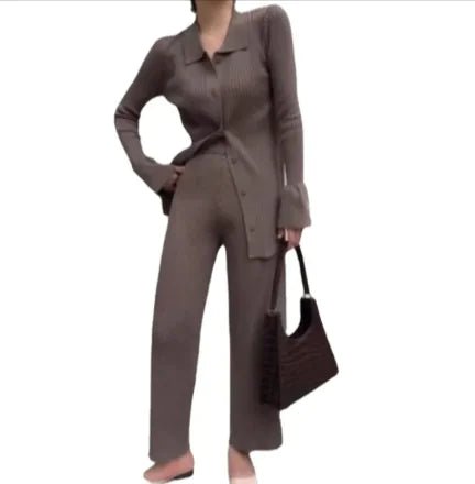 Knitted Long Collar Outfit - Dakdouksson