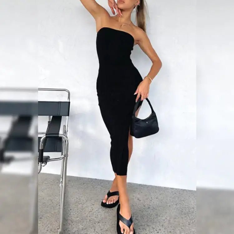 Knitted Split Fashion Slim Women's Outfit - Dakdouksson