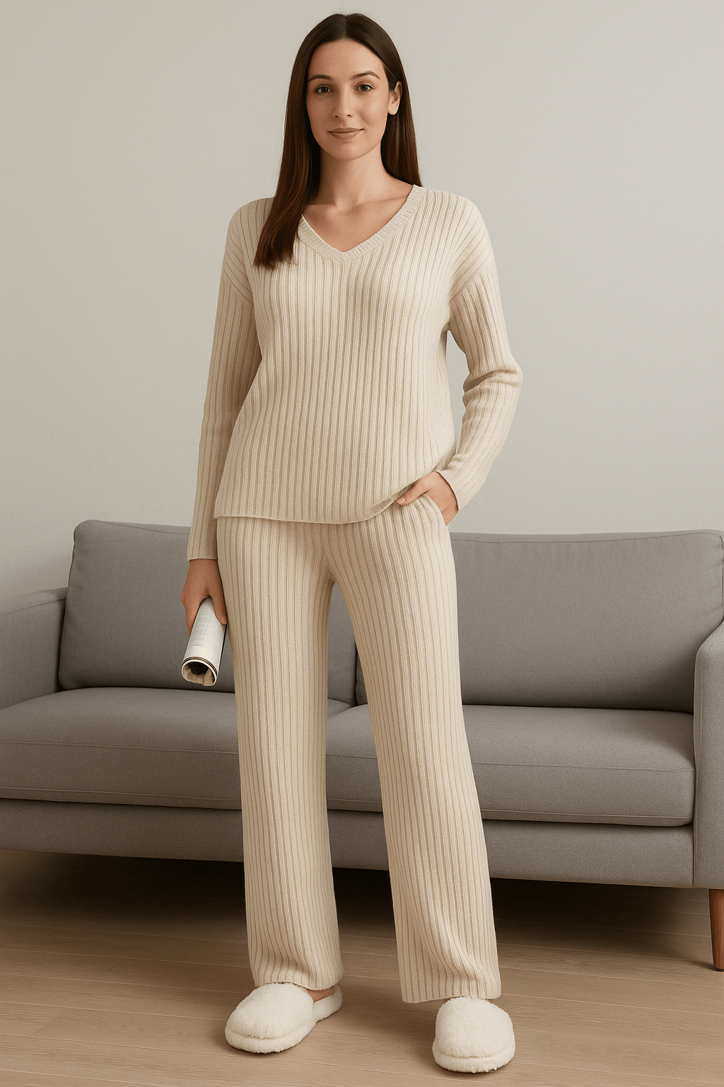 Knitted Two Piece Set Outfit - Dakdouksson