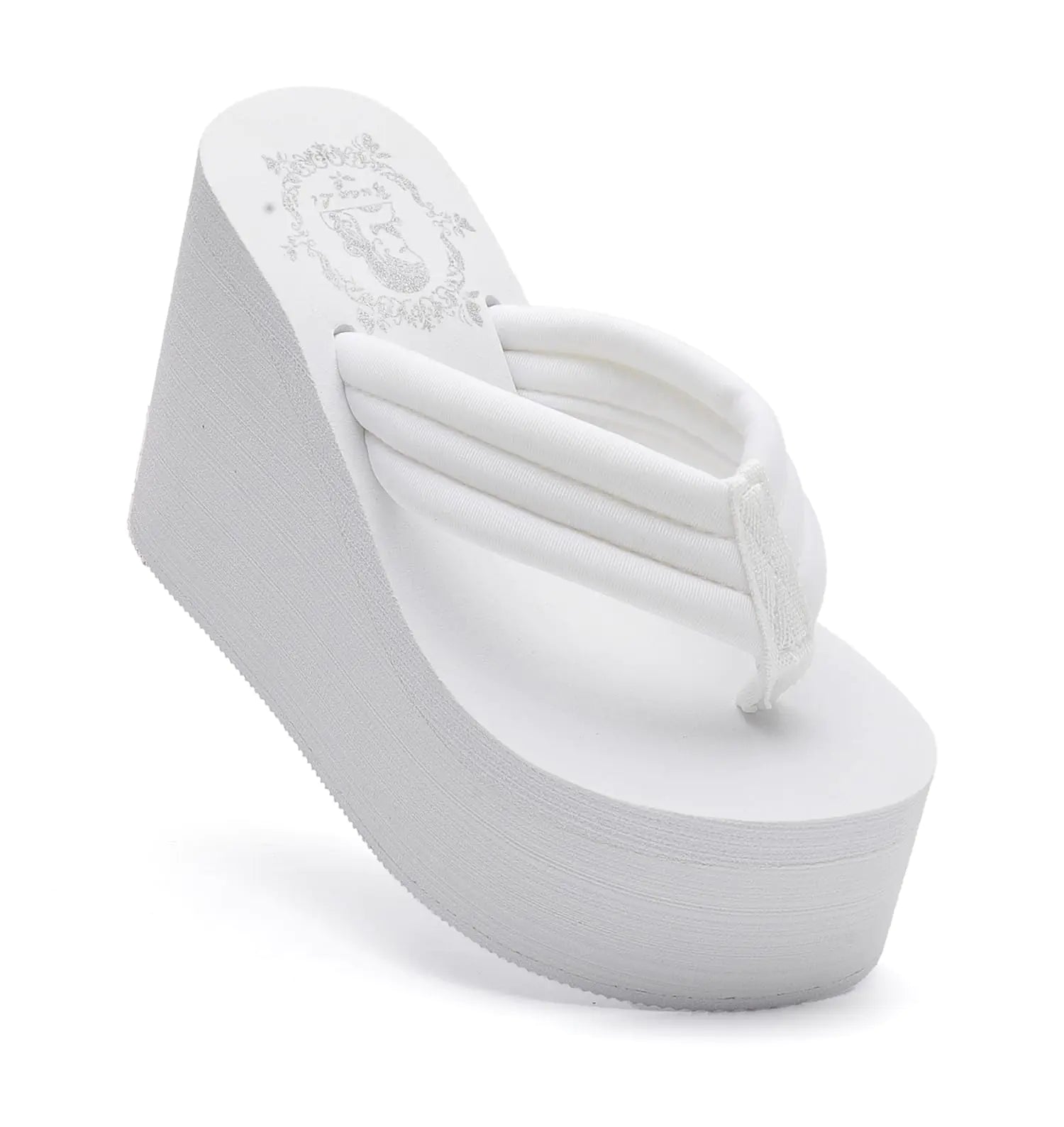 Like - know - like Womens Wedge Sandals Platform Sandals Women Chunky Wedge flip flops Sandals for Women White US 7 - Dakdouksson