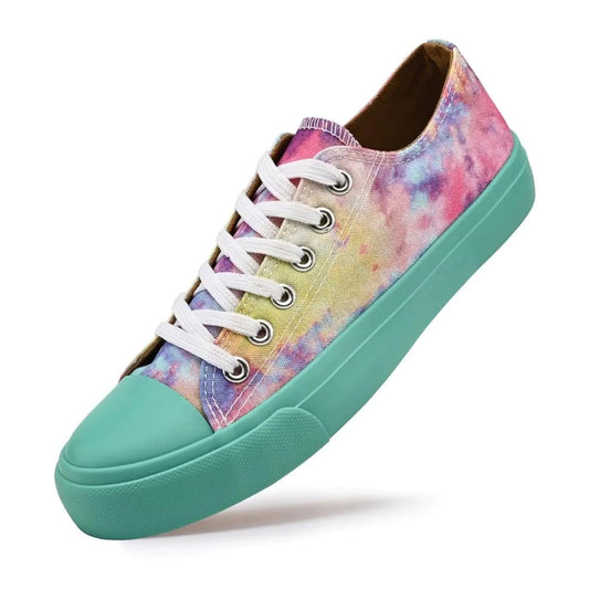 LUMUBBY Canvas Shoes for Women Low Top Womens Fashion Sneakers Casual Tennis Shoes Classic Canvas Walking Shoes Green - Dakdouksson