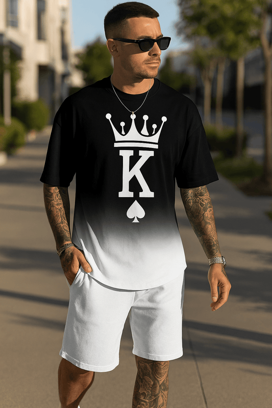 MARLLCO Mens Short Sets 2 Piece Summer Outfits Tracksuits Short Sleeve Shirt and Shorts 3D Poker Shirt (color22XXL) - Dakdouksson