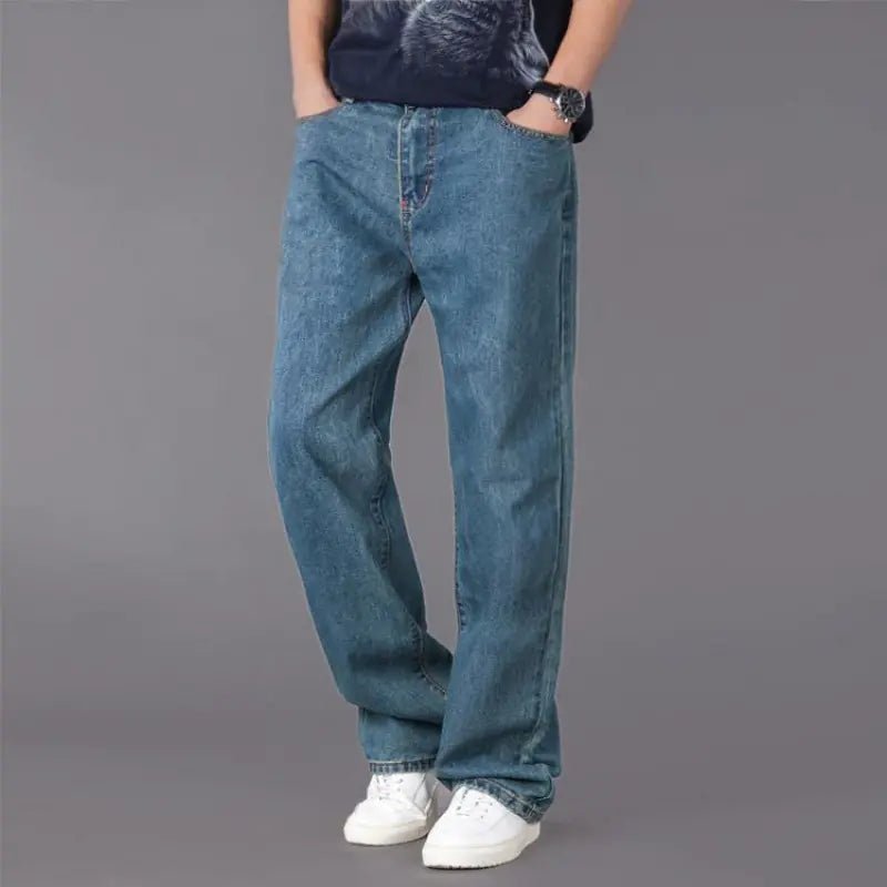 Men's Casual Loose Fit Straight Jeans - Dakdouksson