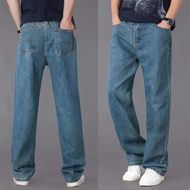 Men's Casual Loose Fit Straight Jeans - Dakdouksson