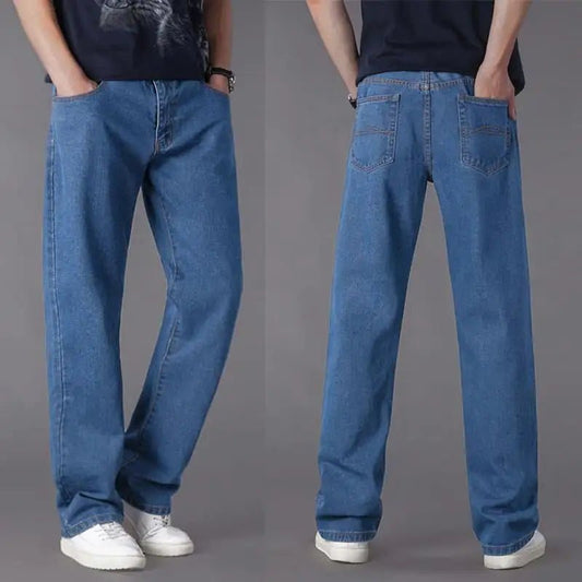 Men's Casual Loose Fit Straight Jeans - Dakdouksson