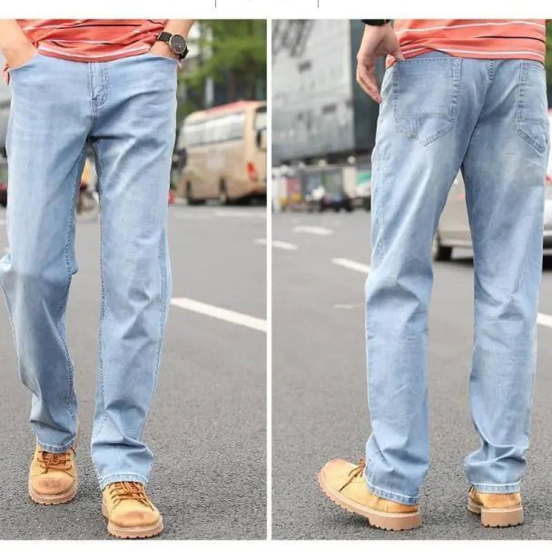 Men's Casual Loose Fit Straight Jeans - Dakdouksson