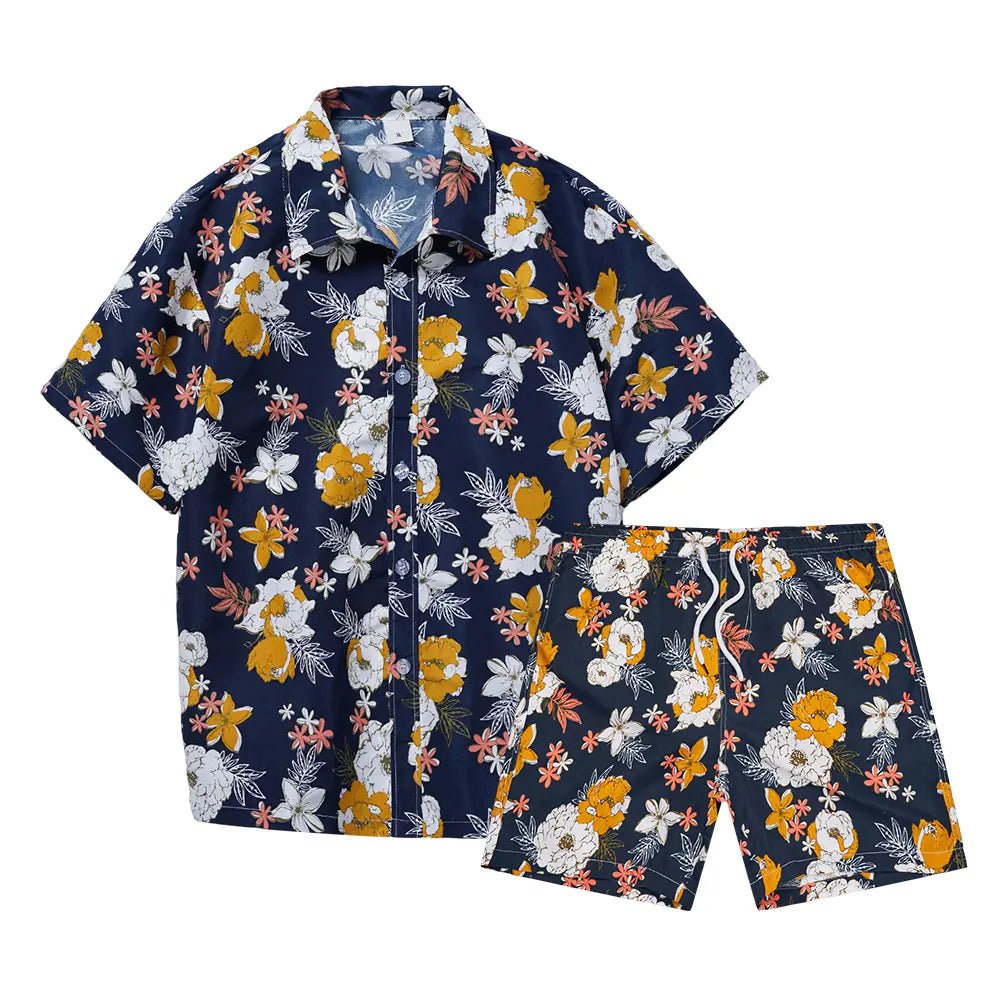 Men's Hawaiian Floral Shirt and Shorts Set (Two - Piece) - Dakdouksson