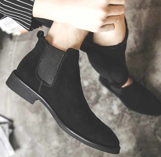 Men's High - Top Leather Chelsea Ankle Boots - Dakdouksson