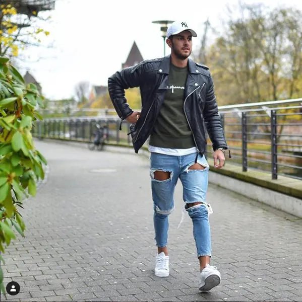 Men's Ripped Slim Fit Jeans - Casual Denim Trousers - Dakdouksson