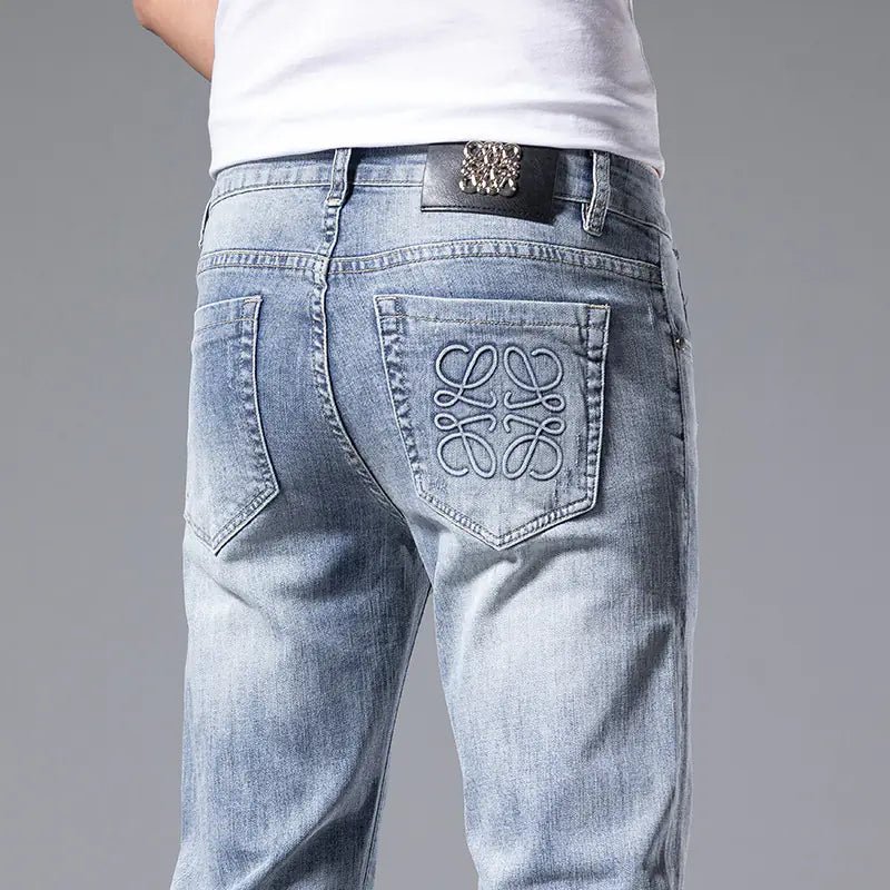 Men's Skinny Fit Ripped Stretch Denim Pants 040 - Dakdouksson