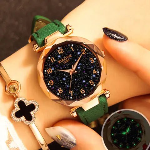 Quartz Women's Watch with Luminous Starry Design - Dakdouksson