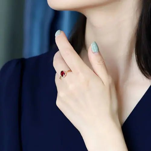 S925 Silver Fashion Ring with Imitation Ruby - Dakdouksson