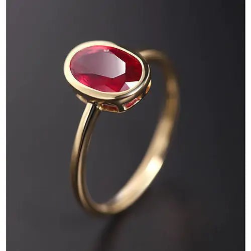 S925 Silver Fashion Ring with Imitation Ruby - Dakdouksson