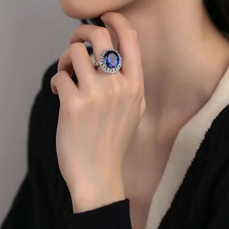 S925 Sterling Silver Diamond Inlaid Wedding Ring - Dakdouksson