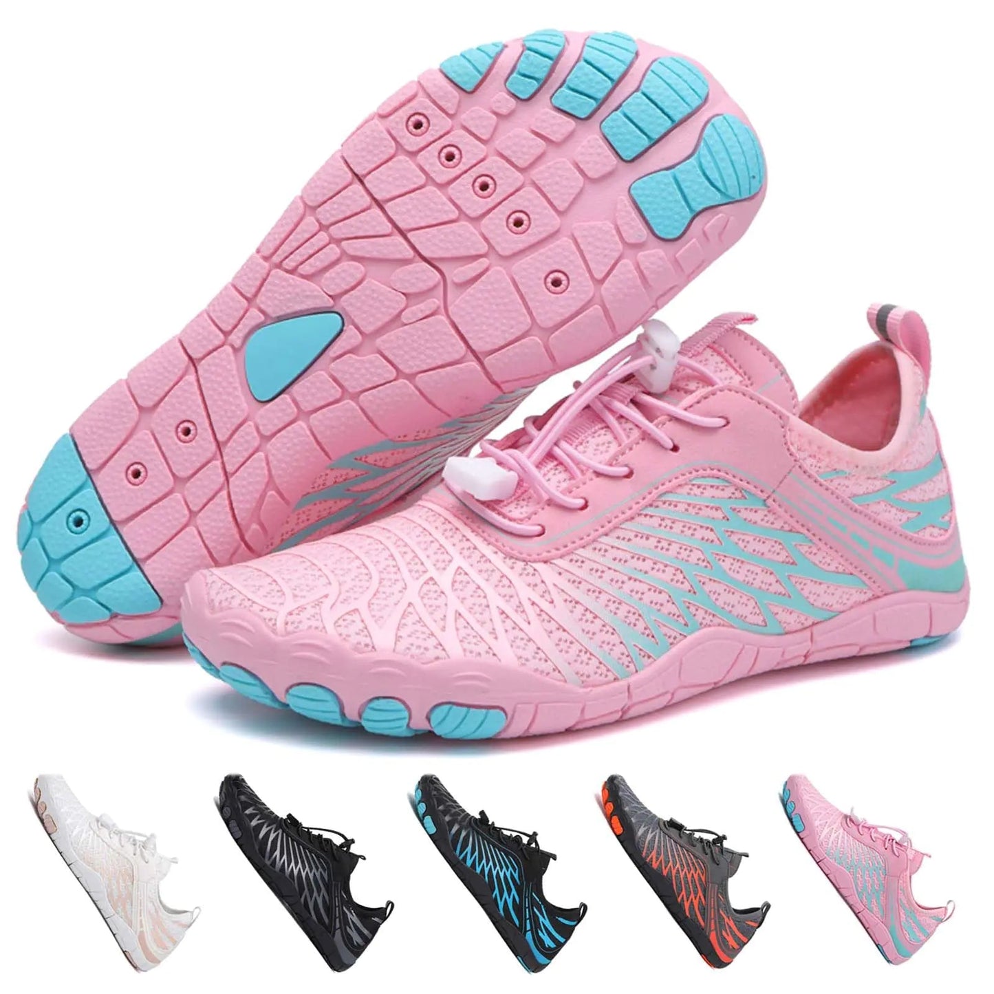 Shuilv Loraxpro Barefoot Shoes Women，Hike Footwear Barefoot Shoes Women Men Water Shoes for Women Shoes with Wide Toe Box Neuropathy Shoes for Women Comfort wear Shoes Grounded Non - Slip Pink - Dakdouksson