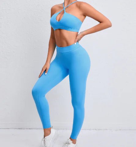 Solid Color Fitness Yoga Set for Running and Exercise - Dakdouksson