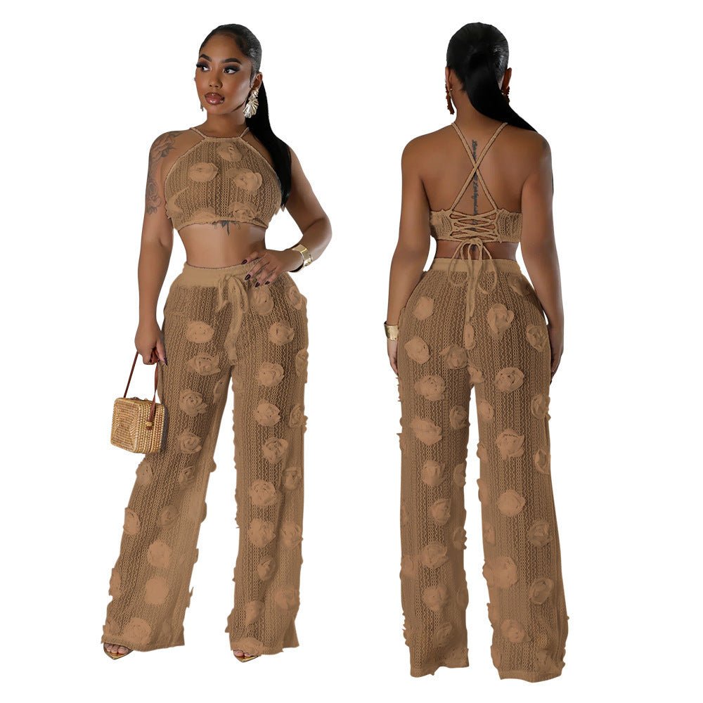 Solid Color See - through Two - piece Set For Women - Dakdouksson