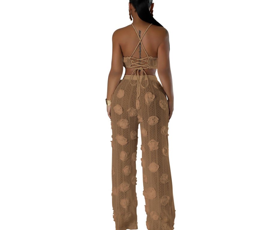 Solid Color See - through Two - piece Set For Women - Dakdouksson