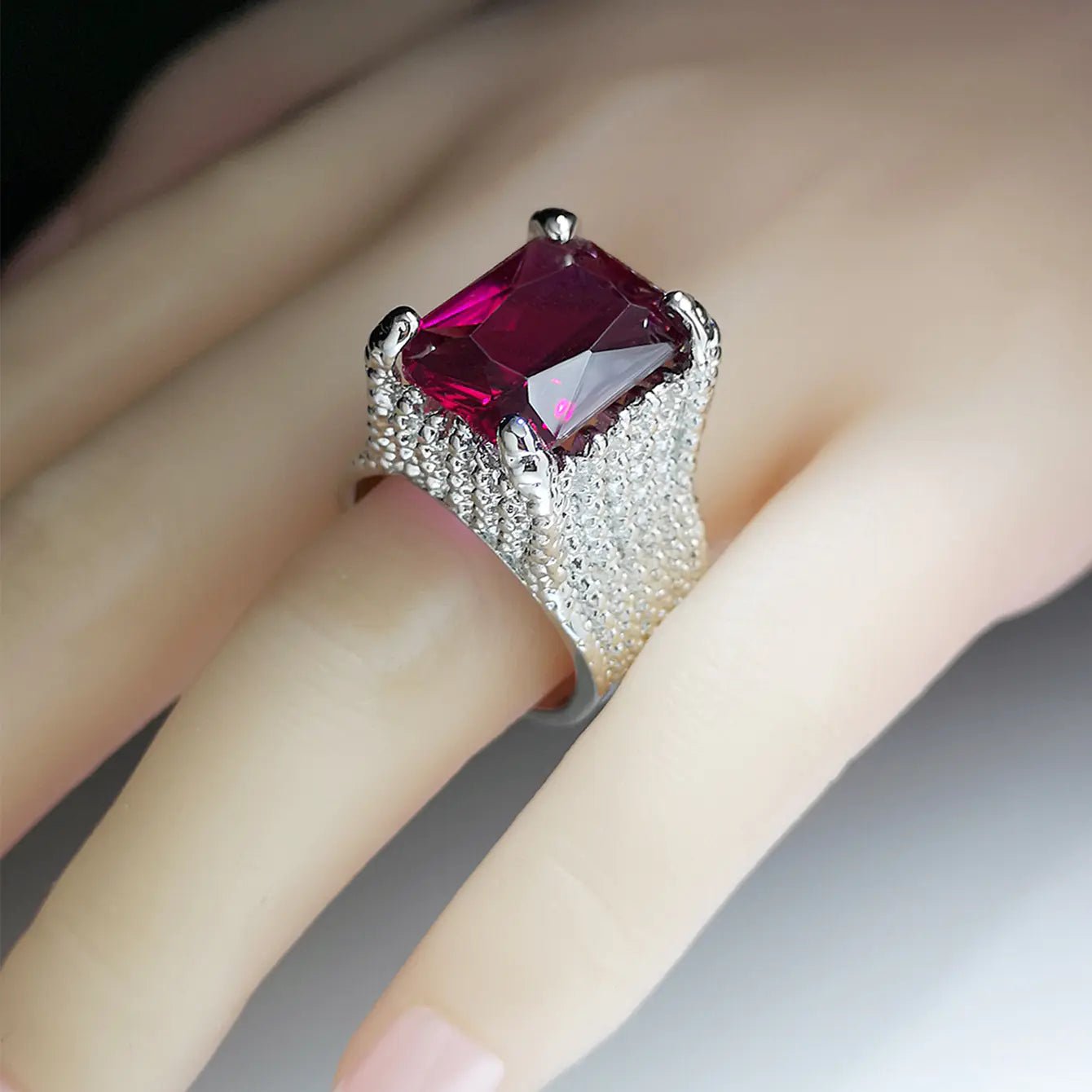 Square Ruby Ring for Him and Her - Dakdouksson
