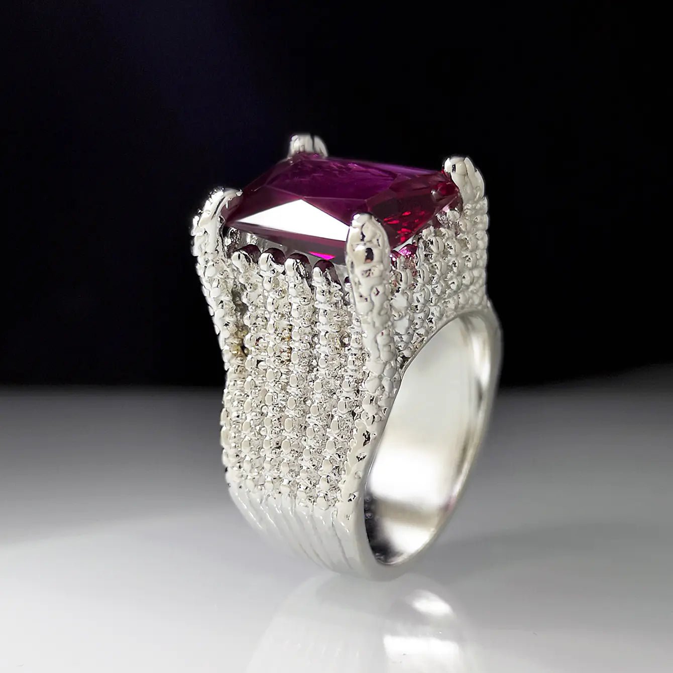 Square Ruby Ring for Him and Her - Dakdouksson