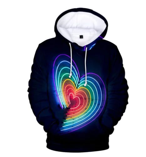 Star - Spangled Banner Print Hoodie & 3D Rainbow Hoodie - Dakdouksson
