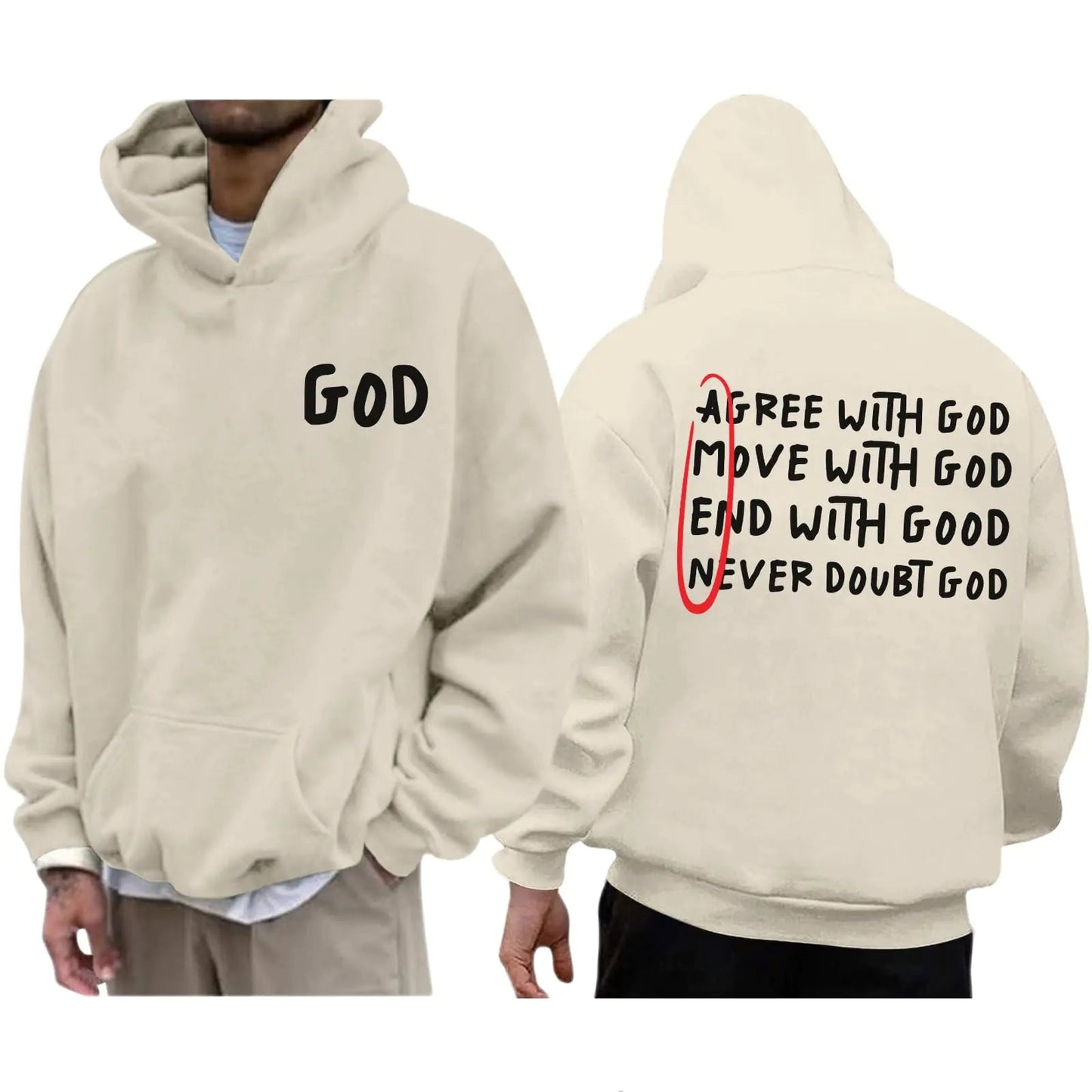Sulayesh Christian Hoodies for Men Inspirational God Faith Jesus Sweatshirts Vintage Bible Verse Graphic Pullover Hoodie(ApricotXL) - Dakdouksson
