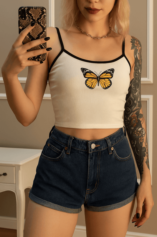 Summer Butterfly Print Tank Top for Women - Dakdouksson