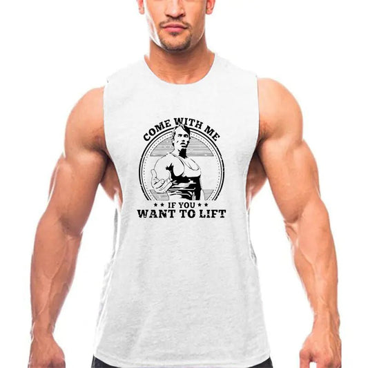 Summer Gym Tank Top for Men - Cotton Fitness Shirt - Dakdouksson