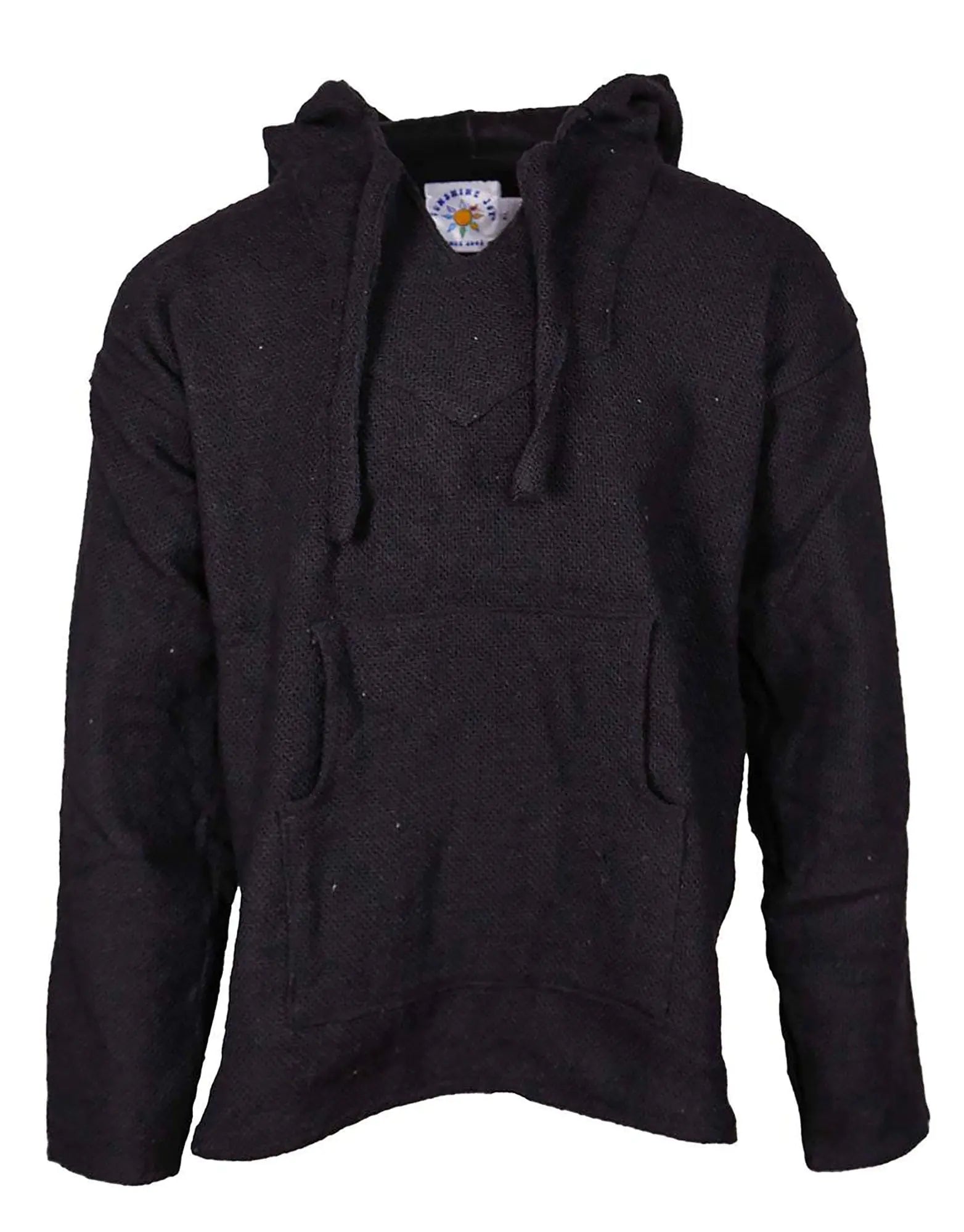 Sunshine Joy Unisex Longsleeve Pullover Hoodie Baja Sweater (US Alpha Medium Regular Regular Solid Black) - Dakdouksson