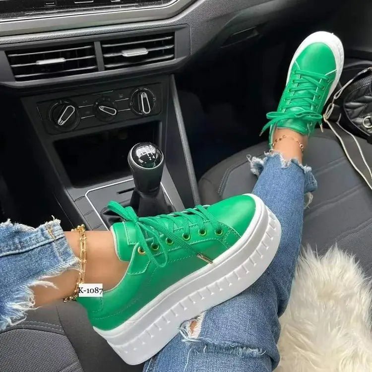 Trendy Platform Lace - Up Sneakers for Women (Casual) - Dakdouksson