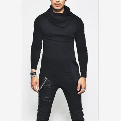 Unbalance Hem Long Sleeve Hoodies for Men 5XL - Dakdouksson