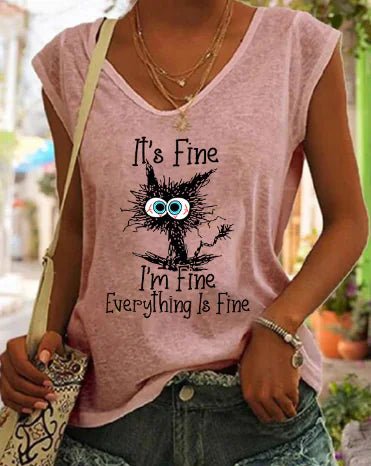 Vintage Women's Graphic Print Summer Tank Top - Dakdouksson