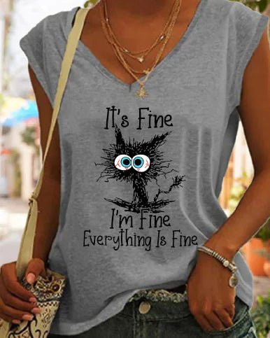 Vintage Women's Graphic Print Summer Tank Top - Dakdouksson