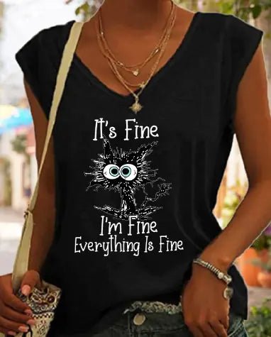 Vintage Women's Graphic Print Summer Tank Top - Dakdouksson