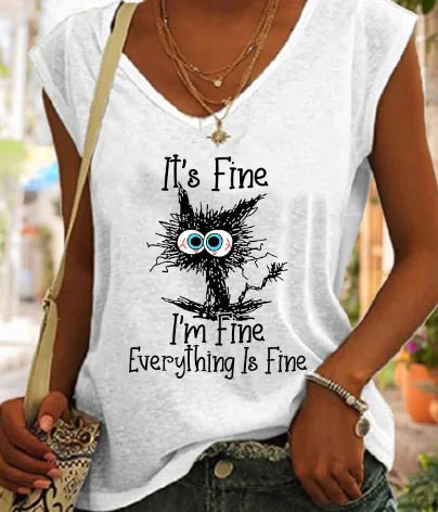 Vintage Women's Graphic Print Summer Tank Top - Dakdouksson