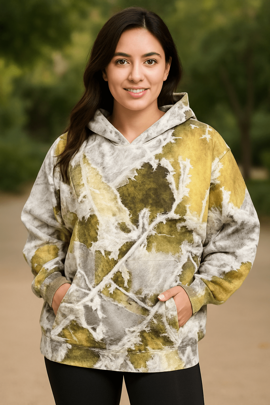 Womens Camo Hoodie Oversized Sweatshirt Maple - Leaf Print Long Sleeve Hoodies With Pocket Casual Fall Pullover(VignettingXXXL) - Dakdouksson