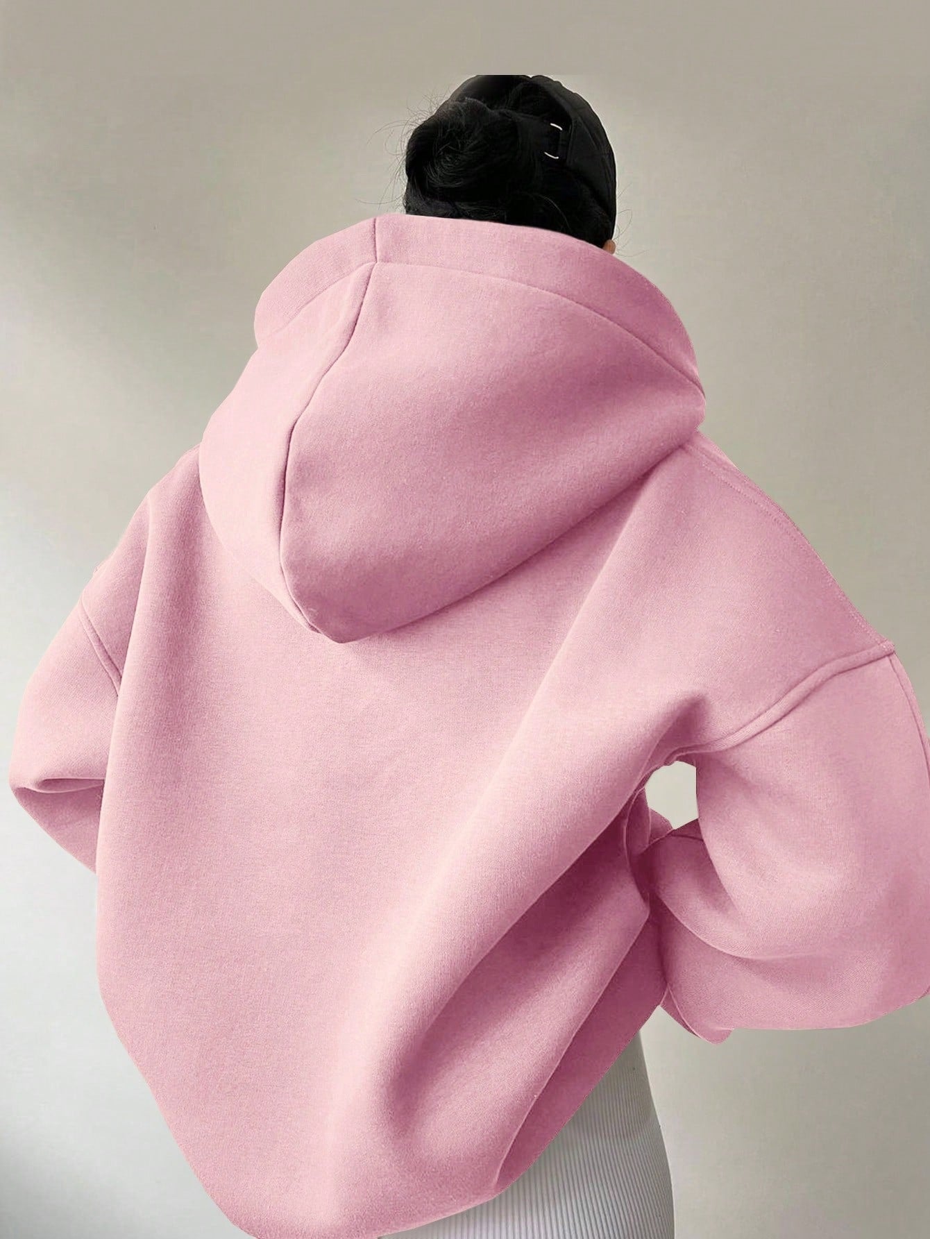 Women's Solid Color Hoodies Long Sleeve Hooded Solid Color Loose Sweater - Dakdouksson