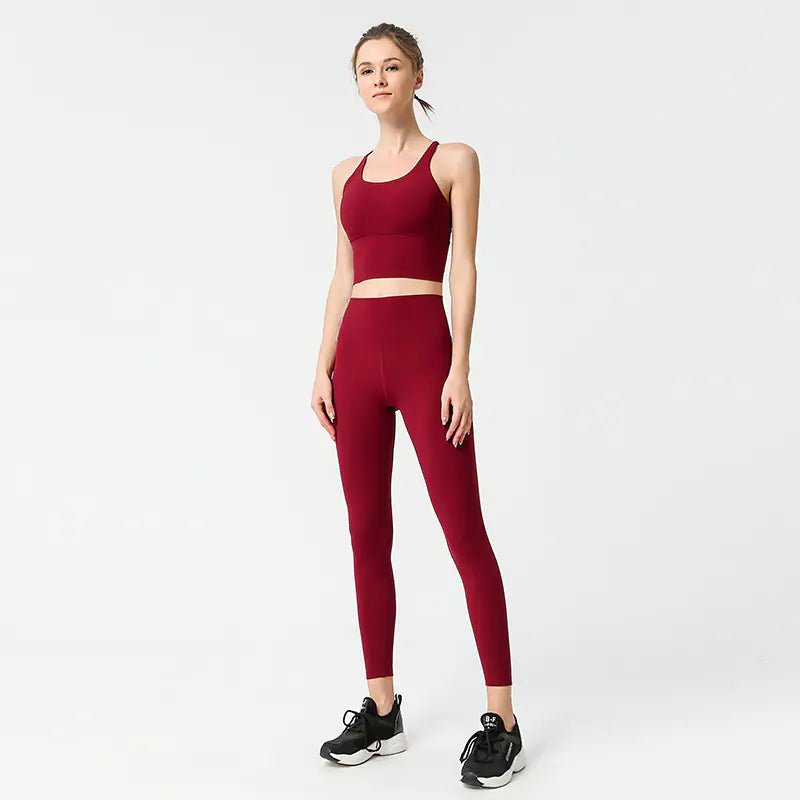 Women's Yoga Set with Sports Bra and High - Waist Leggings - Dakdouksson