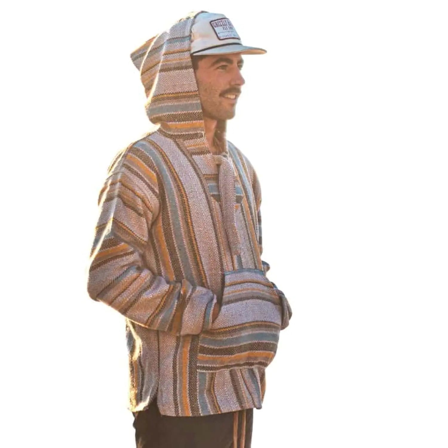 WP West Path Authentic Baja Hoodie - Drug Rug Hoodie - Mexican Baja Hoodie - Baja Poncho - Grey (XL) - Dakdouksson